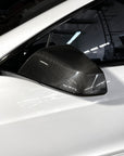 2021+ | Model S Plaid & LR Side View Mirror Overlays - Real Molded Carbon Fiber