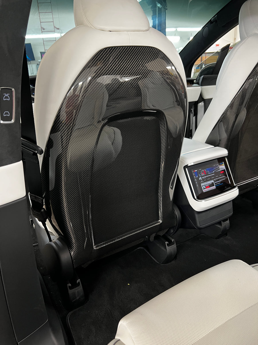 2021+ | Model S & X Seat Back Replacements Gen. 2 (1 Pair) - Real Molded Carbon Fiber