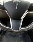 Model 3 & Y Lower Steering Wheel Overlay - Real Molded Carbon Fiber