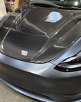 2020-2025 | Model Y Viento Robot Hood - Dual Layer with Xpel Clear Bra- Real Molded Carbon Fiber