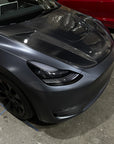 2020-2025 | Model Y Viento Robot Hood - Dual Layer with Xpel Clear Bra- Real Molded Carbon Fiber