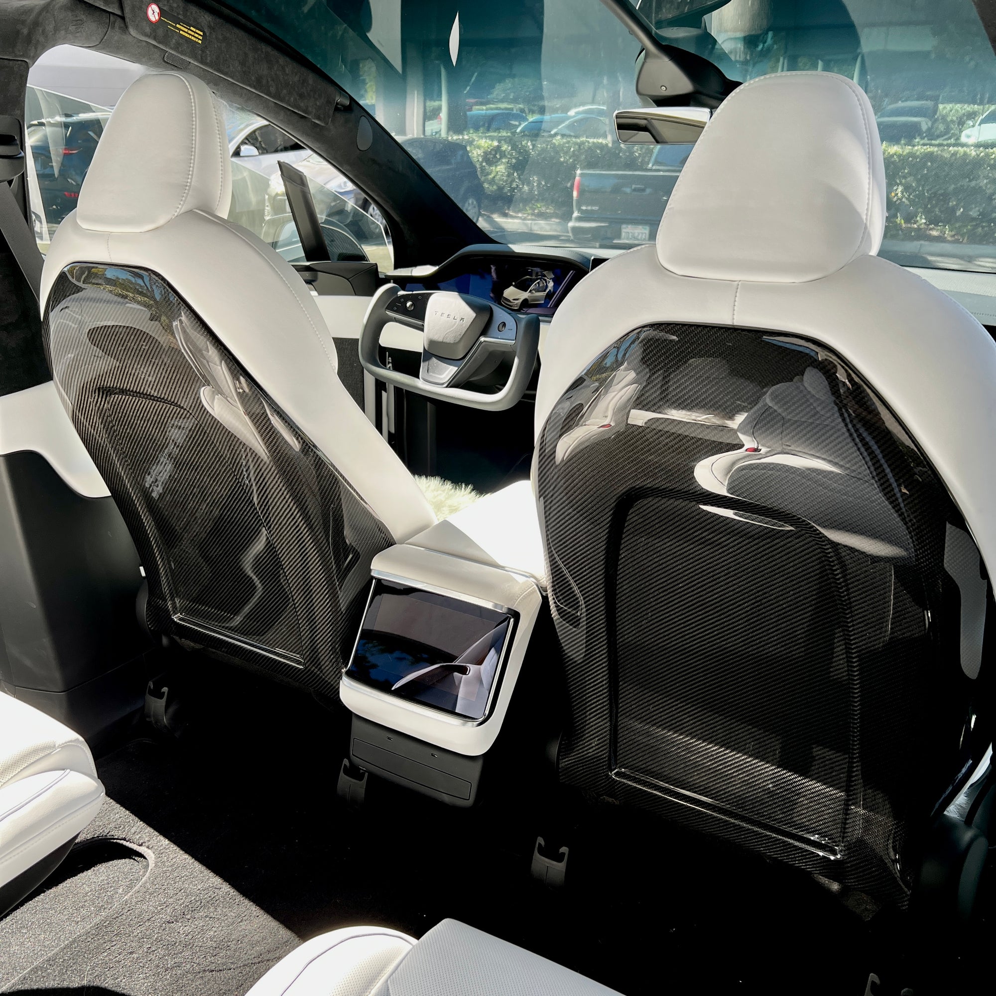 2021+ | Model S & X Seat Back Replacements Gen. 2 (1 Pair) - Real Molded Carbon Fiber