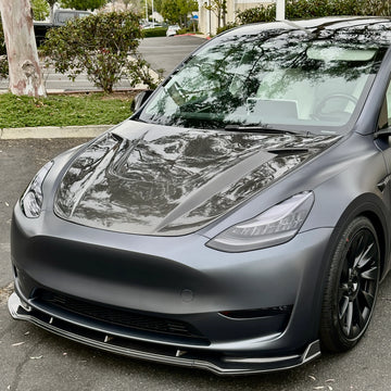 Model Y Viento Robot Hood - Dual Layer with Xpel Clear Bra- Real Molded Carbon Fiber
