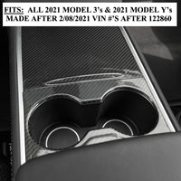 2021-2023 | Model 3 & Y Center Console Overlays (Gen. 2) - Real Molded Carbon Fiber