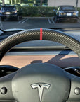 Model 3 & Y Upper Steering Wheel Overlay - Real Molded Carbon Fiber