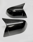 2017+ | Model 3 GT Style Side View Mirror Overlay Cap Covers (1 Pair) - Real Dry Molded Carbon Fiber