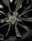 Model 3 - 19" Sport Center Wheel Hubs, Real Molded Carbon Fiber (Set of 4)