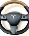 Model 3 & Y - Open Pore Wooden Steering Wheel Top Only