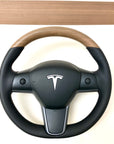 Model 3 & Y - Open Pore Wooden Steering Wheel Top Only