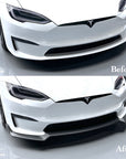 2021+ | Model S Front Lip Spoiler ABS Plastic (3 Pieces) - Variety*