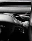 Model 3 & Y Yoke Style Steering Wheel - Carbon Fiber & White Leather Handles