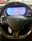 2012-2020 | Model S & X Steering Wheel Bezel Cap - Hydro Carbon Fiber Coated