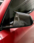 2020-2025 | Model Y GT Style Side View Mirror Overlays (1 Pair) - Real Molded Carbon Fiber