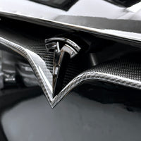 2015-2021 Model S Front End Inlay - Real Molded Carbon Fiber