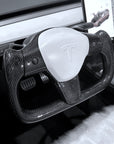 Model 3 & Y Steering Wheel Bezel Upgrade - Real Molded Carbon Fiber