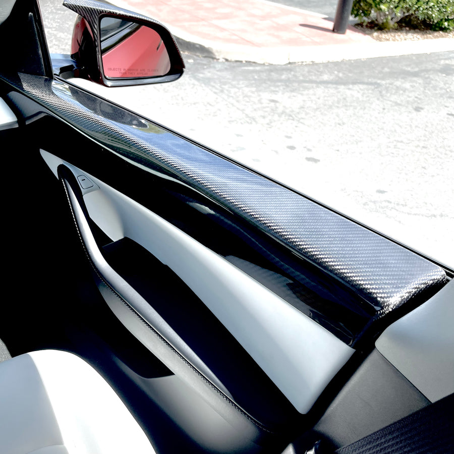 Model Y Front Door Panel Overlays (1 Pair) - Real Molded Carbon Fiber