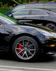 Model 3 Flat Caliper Covers - Red (Engraved TESLA or with Vinyl TESLA Letters)