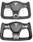 Model 3 & Y Yoke Style Steering Wheel - Alcantara or Leather Handles - Imported