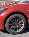 Model 3 Flat Caliper Covers - Red (Engraved TESLA or with Vinyl TESLA Letters)
