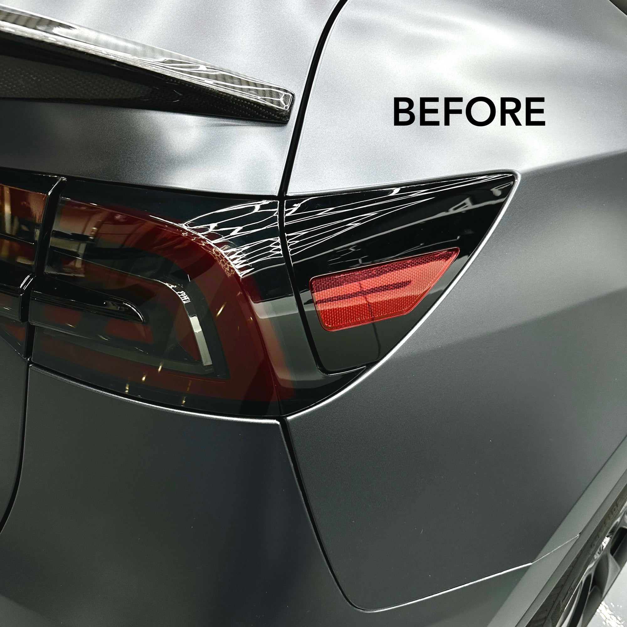 Model 3 & Y Smoked Tail Lights & Charging Ports Vinyl Wrap Overlays (1 or 2 Pairs)
