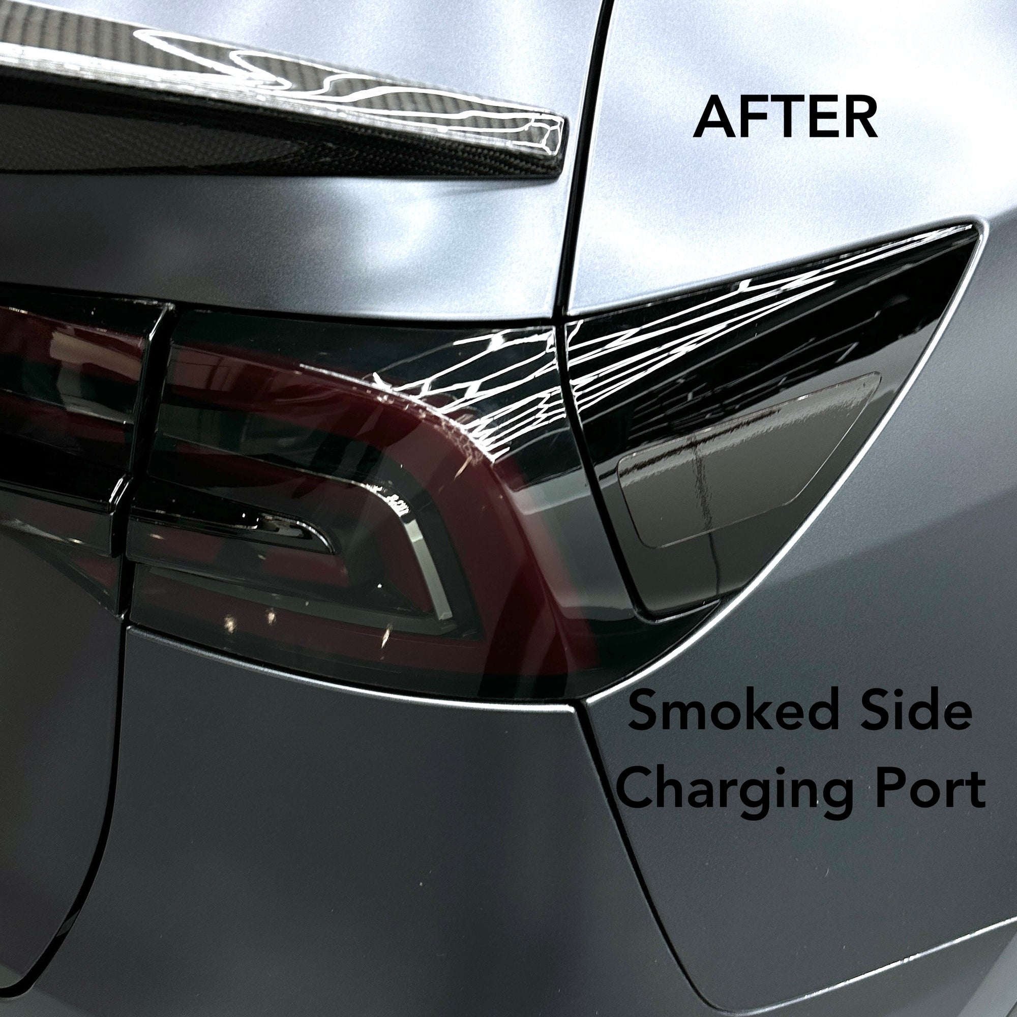 Model 3 & Y Smoked Tail Lights & Charging Ports Vinyl Wrap Overlays (1 or 2 Pairs)