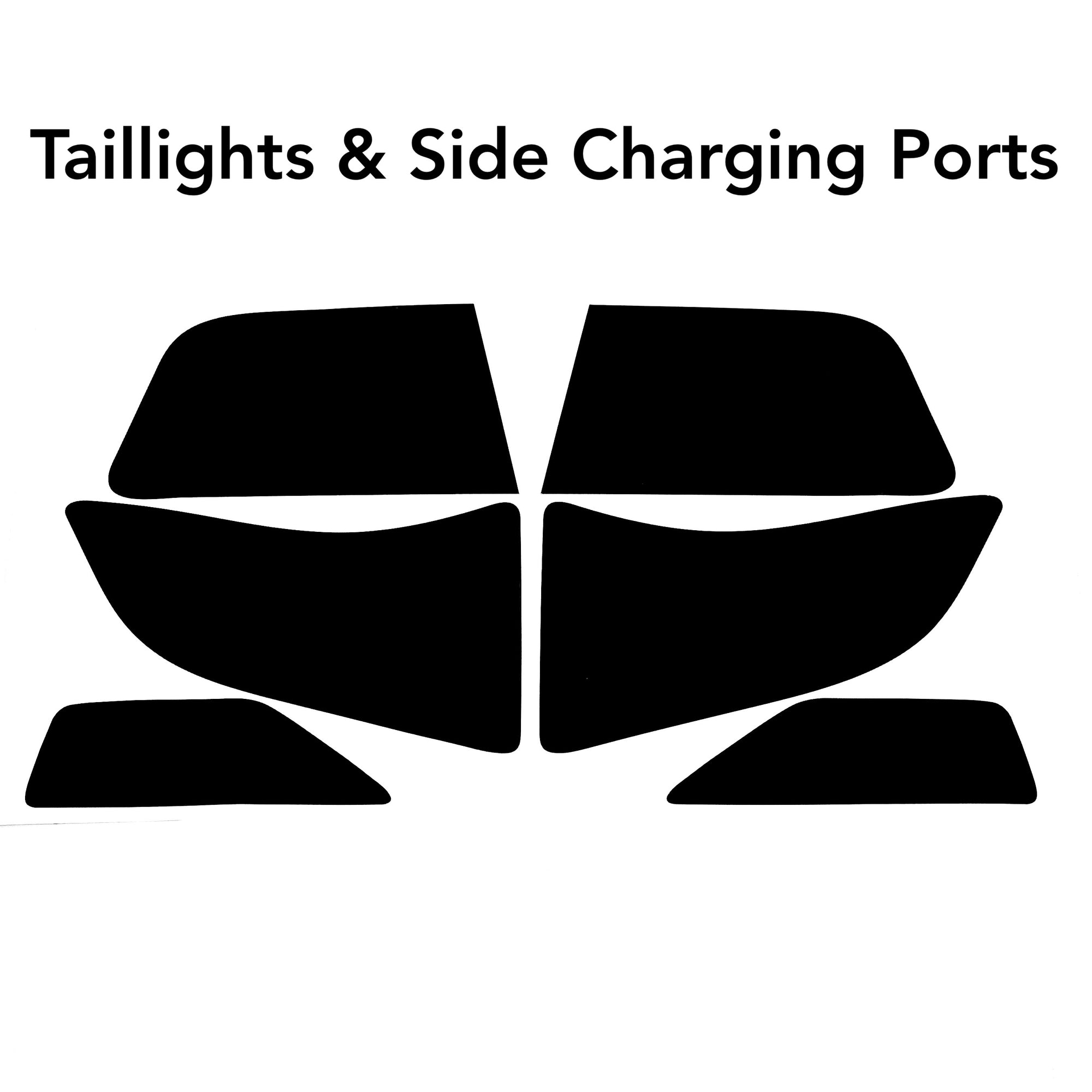 Model 3 & Y Smoked Tail Lights & Charging Ports Vinyl Wrap Overlays (1 or 2 Pairs)