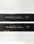 Model Y Door Sill Covers Front & Rear (1 Pair) - Flexible Urethane Carbon Fiber