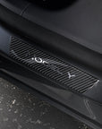 Model Y Door Sill Covers Front & Rear (1 Pair) - Flexible Urethane Carbon Fiber