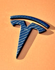 Model Y T Logo Overlay (4 Pieces) Front & Rear - Real Molded Carbon Fiber