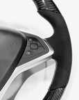 2012-2021 Model S & X Carbon Fiber Steering Wheel - Alcantara Handles