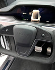 2021+| Model S & X "Honking Airbag" Yoke Steering Wheel Upgrade, TESLA Factory Original Resurfaced with Soft Napa Leather & Fully Heated