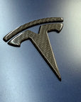 Model Y T Logo Overlay (4 Pieces) Front & Rear - Real Molded Carbon Fiber