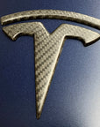 Model Y T Logo Overlay (4 Pieces) Front & Rear - Real Molded Carbon Fiber