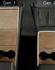 Model 3 & Y Center Console Overlays - Flat Open-Pore Wood (Gen. 2) - Version 3