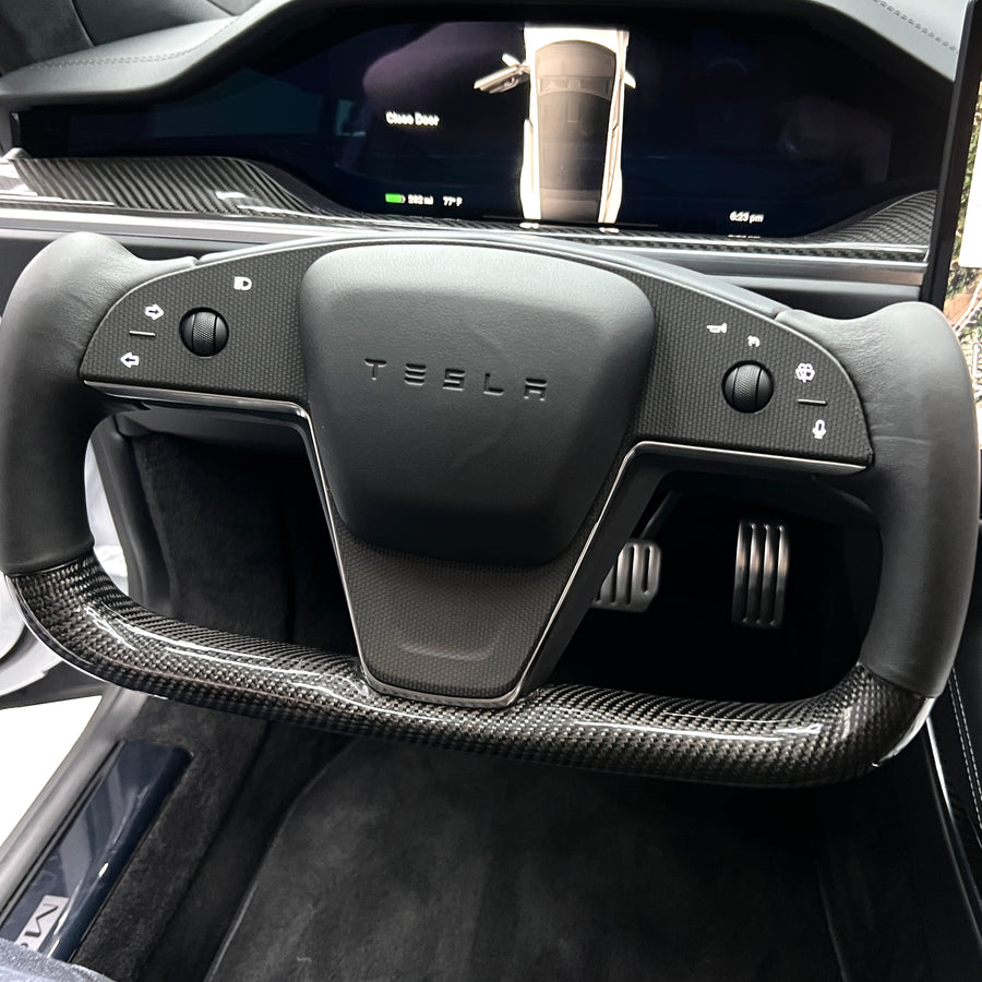 2021-2023 Model S & X Yoke Steering Wheel 3M Vinyl Accent Wraps