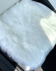Faux Sheepskin Seat Covers, Headrests, & Pillows Front & Rear- White (SET OF 7)