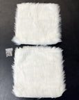 Faux Sheepskin Seat Covers, Headrests, & Pillows Front & Rear- White (SET OF 7)