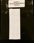 Model 3 & Y Unlock Door Switch Decals - Night Glowing or White