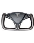 2012-2020 Model S & X Steering Wheel Bezel Overlay - Real Molded Carbon Fiber