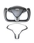 2012-2020 Model S & X Steering Wheel Bezel Overlay - Real Molded Carbon Fiber