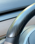 Model 3 & Y Upper Steering Wheel Overlay - Real Molded Carbon Fiber