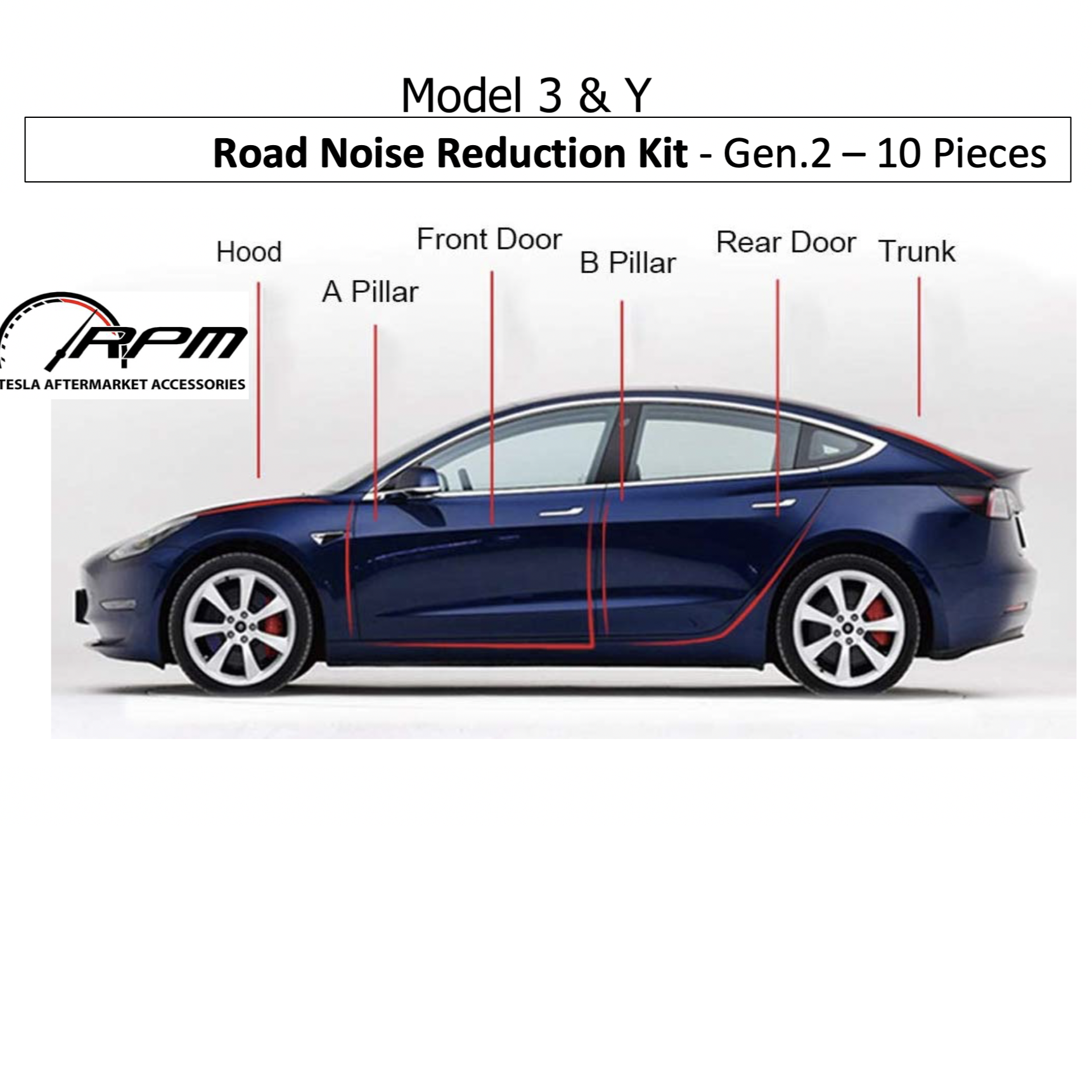 Tesla model y noise reduction kit sale