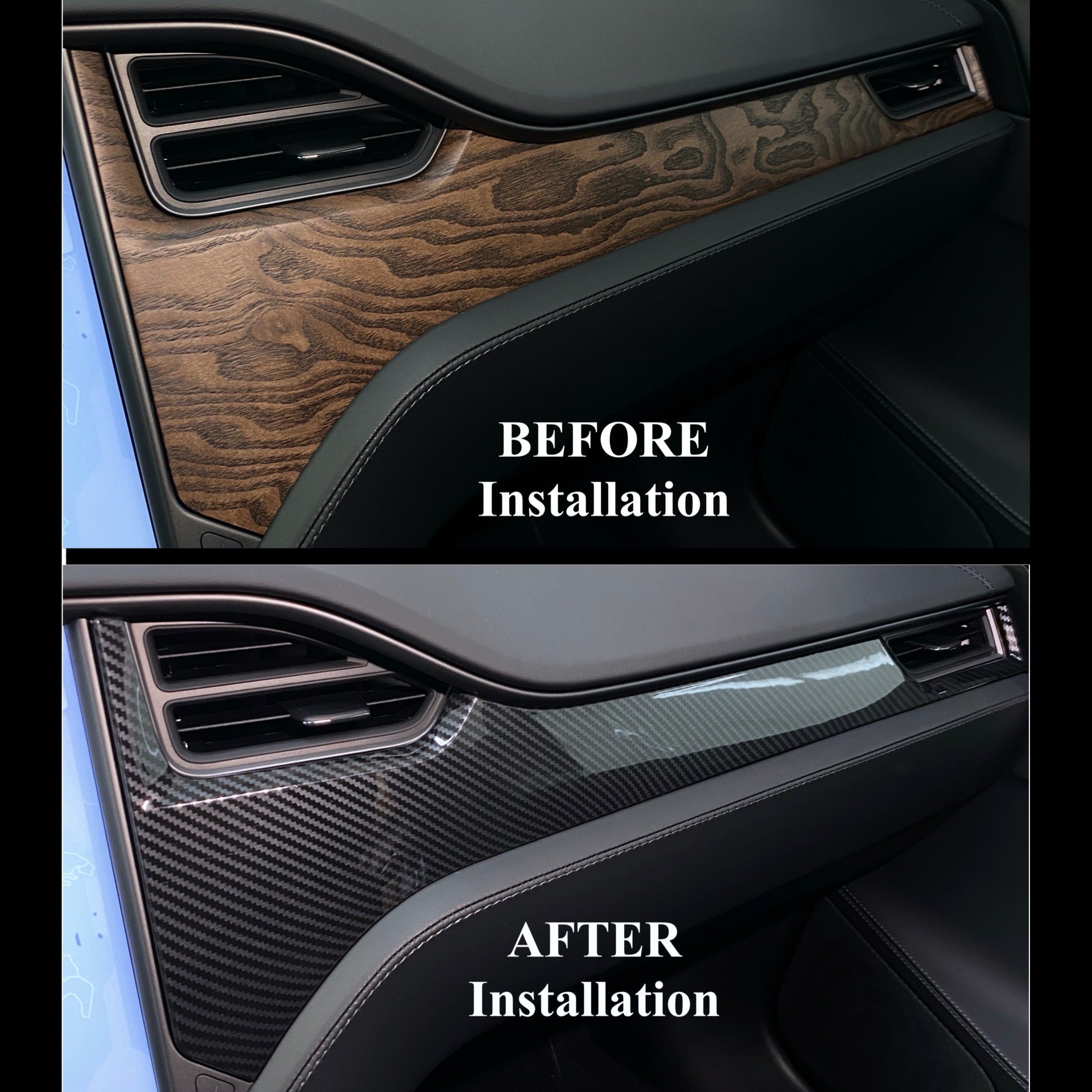 Tesla Model S Interior Carbon Fiber