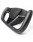2021+ | Model S & X "Honking Airbag" Yoke Heated Steering Wheel Upgrade - Real Molded Carbon Fiber