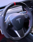 Model 3 & Y - Full Carbon Fiber Steering Wheel Alcantara Handles