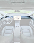 2021+ | Model 3 & Y Dashboard & Door Panel Replacement Kit (3 Pieces) - Real Molded Carbon Fiber