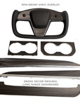 2021-2023 Model S & X Yoke Steering Wheel Ebony Wood Accent Overlays