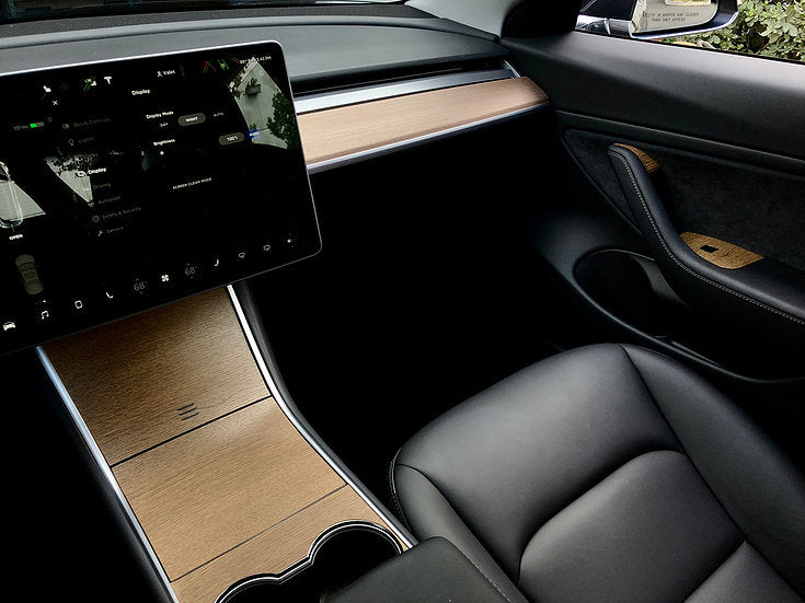 Model 3 & Y Center Console Wrap (Gen. 1) - Vinyl Wood