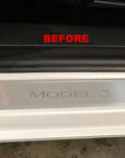 Model 3 & Y Clear Front Door Sill Covers (1 Pair) - 3M PPF Film