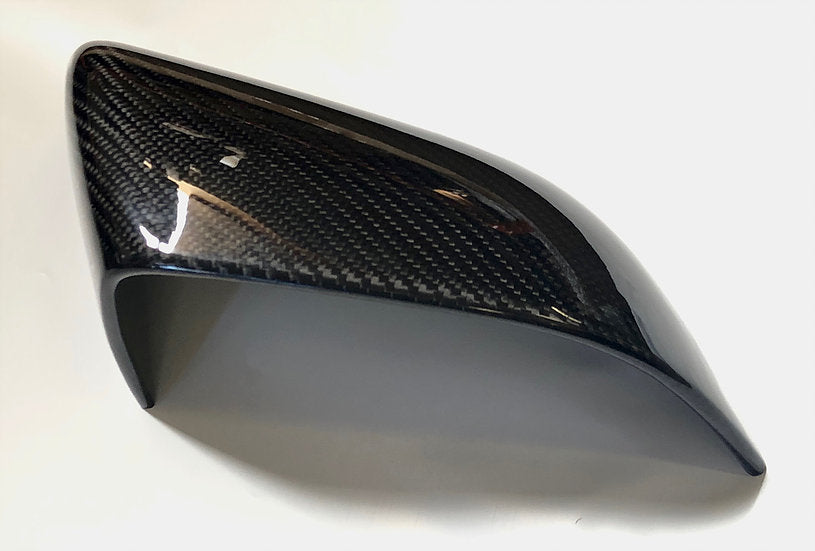 Model 3 Side View Mirror Caps Overlays (1 pair) - Real Molded Carbon Fiber